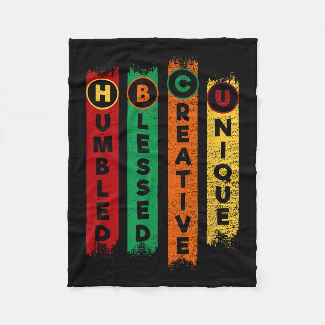 Hbcu Humbled Blessed Creative Unique Black College Fleece Blanket (Front)