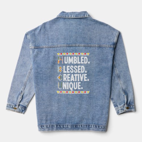 Hbcu Humbled Blessed Creative Unique Historical Bl Denim Jacket