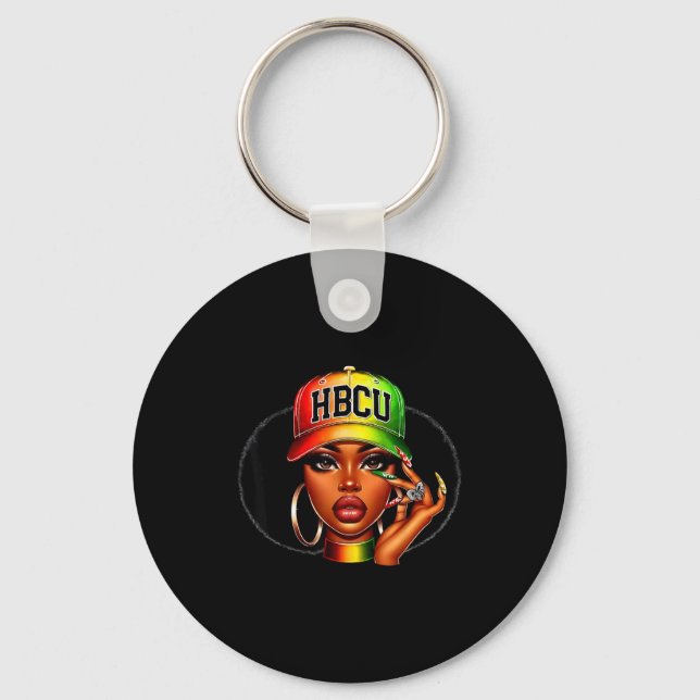 Hbcu Melanin Afro Black Women African Black Histor Keychain (Front)