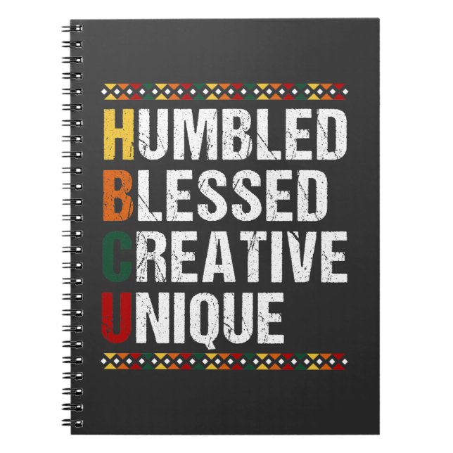 HBCU Proud Black Educated Student Historical Notebook (Front)