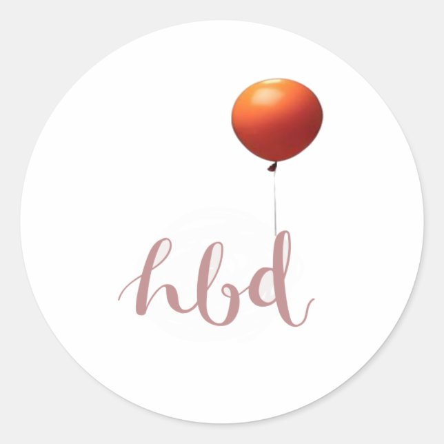 HBD  CLASSIC ROUND STICKER (Front)