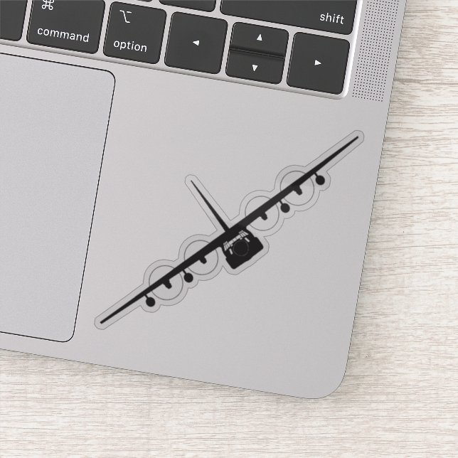 HC-130J Spooky Front View Silhouette Sticker (Detail)