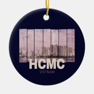 HCMC Saigon (Ho-Chi-Minh-City) Skyline Vietnam Ceramic Ornament