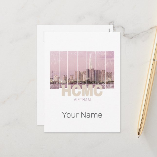 HCMC Saigon (Ho-Chi-Minh-City) Skyline Vietnam Holiday Postcard (Front/Back In Situ)