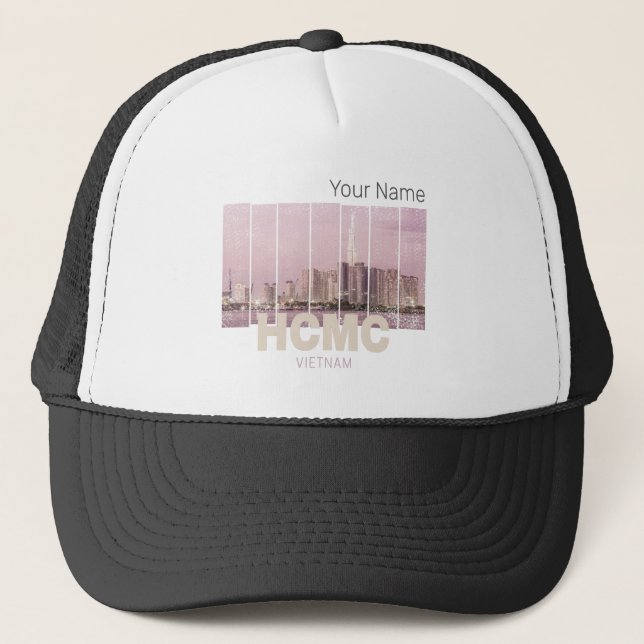 HCMC Saigon (Ho-Chi-Minh-City) Skyline Vietnam Trucker Hat (Front)