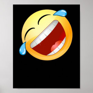 HD Emoji Rolling on the Floor Laughing Face Poster