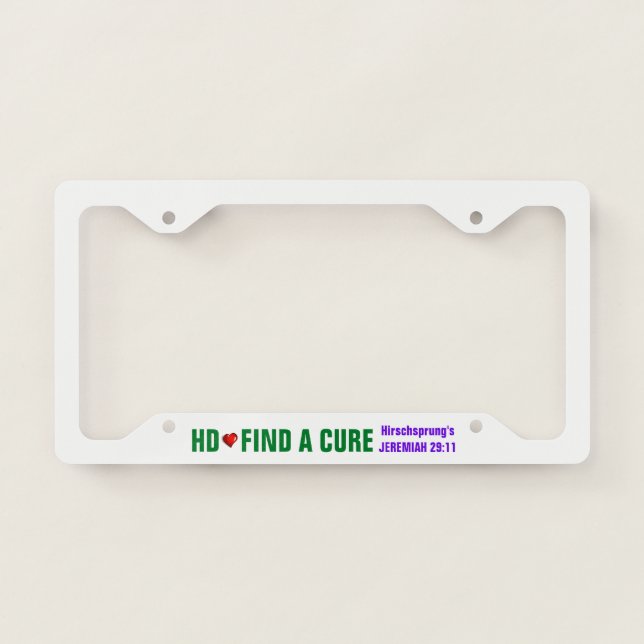 HD License plate frame (Hirschsprung's Disease) (Front)