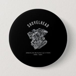 HD Motorcycle Vtwin Shovelhead Engine Drawing Bike Button
