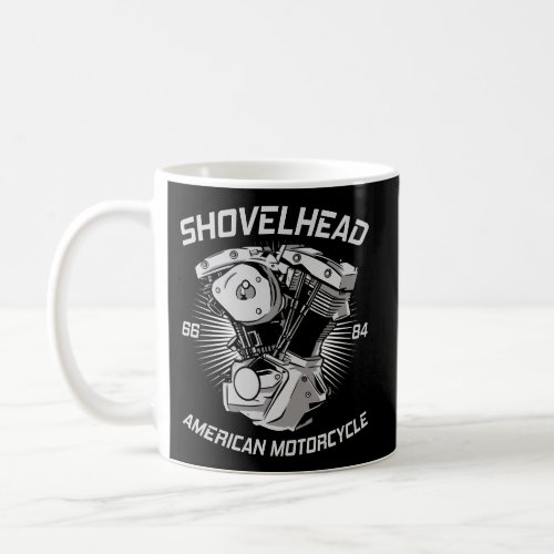 Hd Motorcycle Vtwin Shovelhead Engine Drawing Bike Coffee Mug