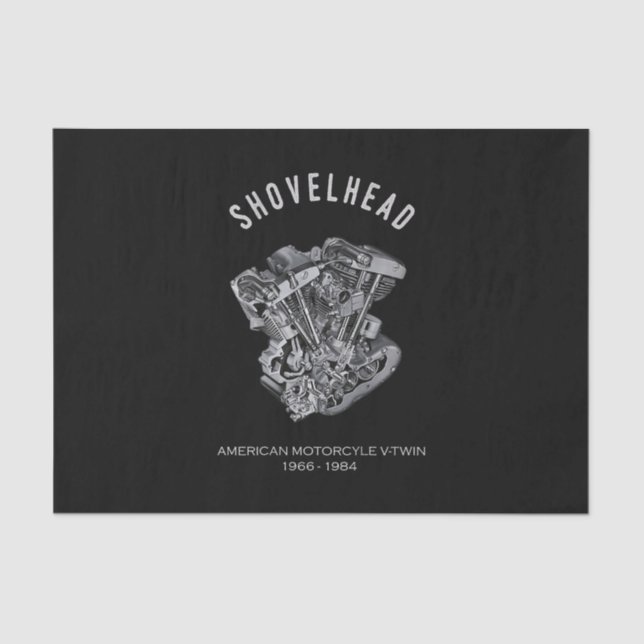 HD Motorcycle Vtwin Shovelhead Engine Drawing Bike Tissue Paper (Front)