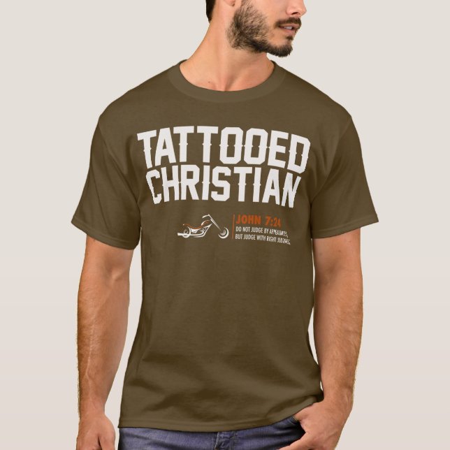 HD "Tattooed Christian" Brown T-Shirt - Mens (Front)