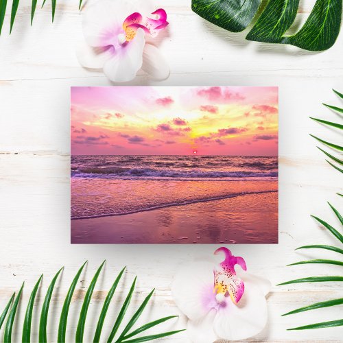 HDR Captivating Beach Sunset Postcard