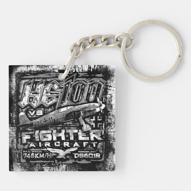 He 100 V8 Keychain (Back)