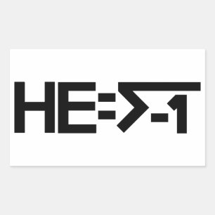 HE=√-1  (HE is Imaginary) [HE = Square Root of -1] Rectangular Sticker