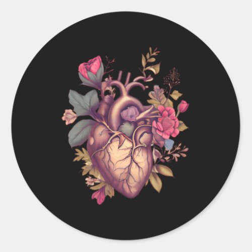 He Anatomy With Flowers Classic Round Sticker