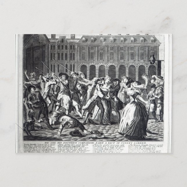 He and His Drunken Companions Raise Postcard (Front)