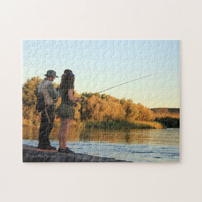 He and She Fishing Jigsaw Puzzle (Horizontal)