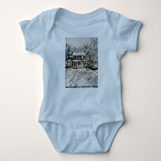 he Architect Geometic Pattern Baby Bodysuit (Front)