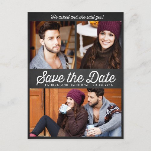 He asked and she said yes Save the Date Postcard