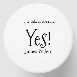 He asked she said yes engagement party name simple mini candle favors