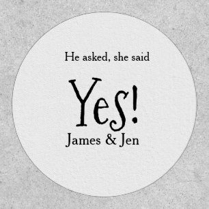 He asked she said yes engagement party name simple patch