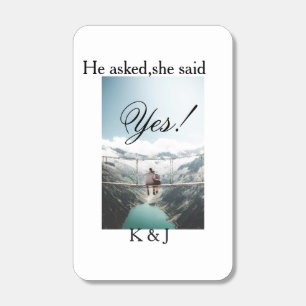 He asked she said yes engagement photo name stylis matchboxes