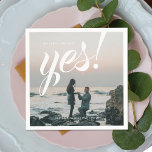 He Asked She Said Yes Engagement Photo Party Napkins<br><div class="desc">He Asked She Said Yes Engagement Photo Party Napkins</div>