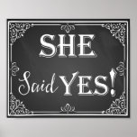 He Asked She Said Yes Engagement Photo Prop Sign at Zazzle