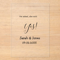 He asked she said yes engagement simple minimal