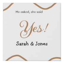 He asked she said yes engagement simple minimal 