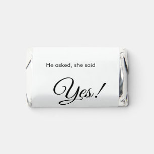 He asked she said yes engagement simple minimal  hershey's miniatures