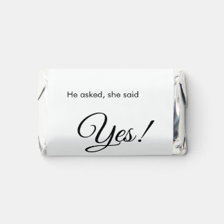 He asked she said yes engagement simple minimal hershey's miniatures