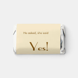 He asked she said yes engagement simple minimal hershey's miniatures