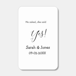 He asked she said yes engagement simple minimal  matchboxes