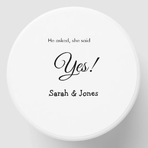 He asked she said yes engagement simple minimal  mini candle favors
