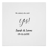 He asked she said yes engagement simple minimal 