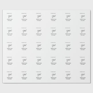 He asked she said yes engagement simple minimal wrapping paper