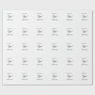 He asked she said yes engagement simple minimal  wrapping paper