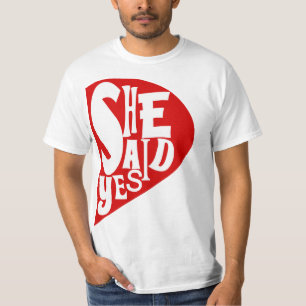 HE ASKED SHE SAID YES,ENGAGEMENT T-Shirt