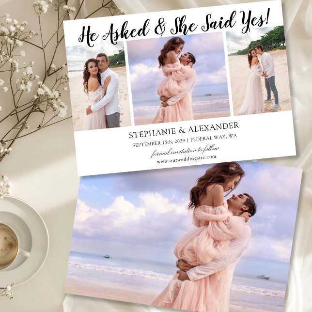 He Asked She Said Yes Photo Engaged Announcement (He Asked She Said Yes Photo Engaged Announcement)