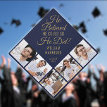 He Believed He Could Name Blue Gold Photo Collage Graduation Cap Topper<br><div class="desc">Personalize this modern design with your 5 favorite photos and the grads name and class of date. Designed by Thisisnotme©</div>