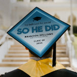 He Believed He Could So He Did Graduation Cap Topper<br><div class="desc">Modern guy graduation cap topper featuring a blue ombre background,  a mortarboard,  the saying "he believed he could so he did",  the students name,  the high school/college,  and class year.</div>