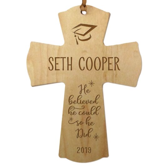 He Believed Sweet 4" x 6" Maple Wood Ornament (Front)