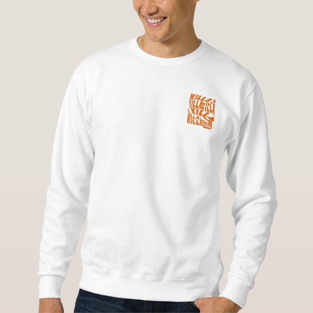 He breaks the basics and wears art. sweatshirt (Front)