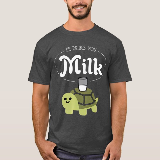 He Brings You Milk MEME T Premium Quality T-Shirt (Front)