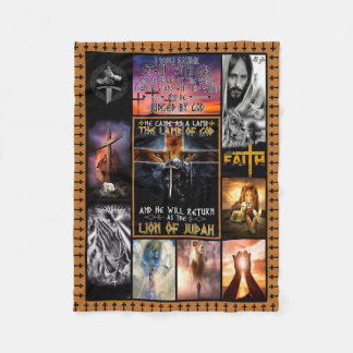 He Came As A Lamb The Lamb Of God Lion Of Judah Fleece Blanket