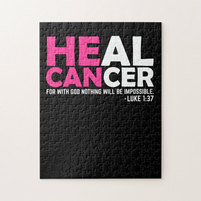 He Can Heal Cancer Awesome Breast Cancer Awareness Jigsaw Puzzle (Vertical)