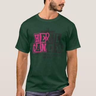 He Can Heal Cancer Pink Ribbon Breast Cancer Month T-Shirt