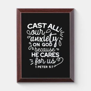 He Cares for You – Encouraging Christian Quote Award Plaque