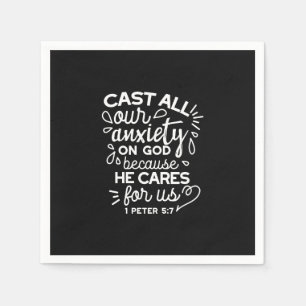 He Cares for You – Encouraging Christian Quote Napkins